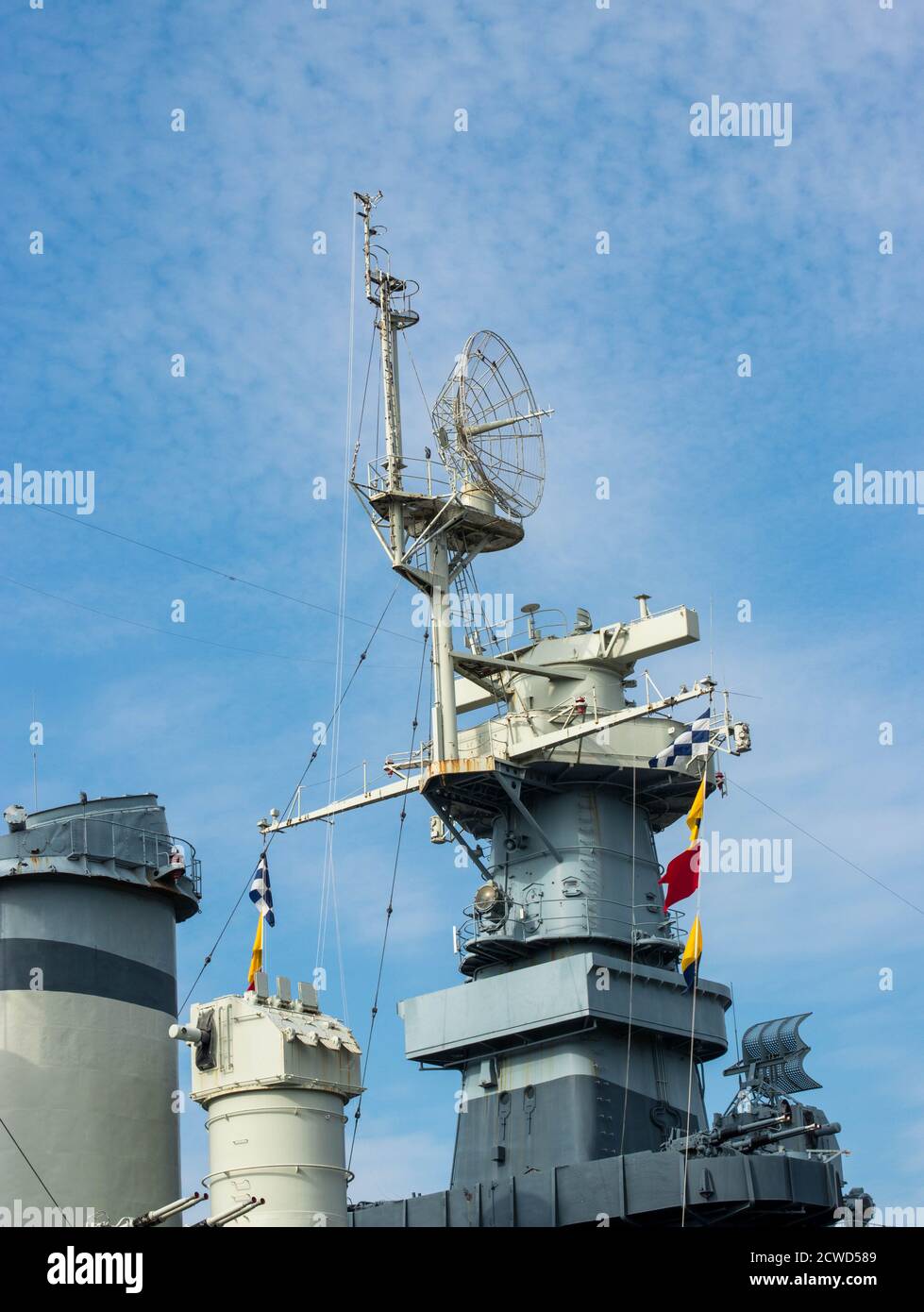 Wilmington, NC USA - février 11 2020 Battleship USS North Carolina, actuellement amarré le long de la rivière Cape Fear à Wilmington, NC. Banque D'Images