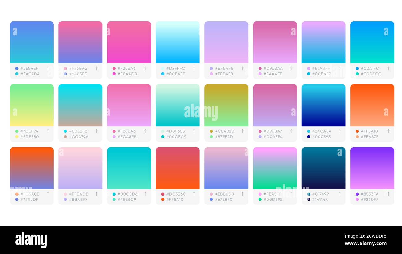Catalogue de palettes de couleurs échantillons dégradé en RVB ou EN  HEXADÉCIMAL Image Vectorielle Stock - Alamy