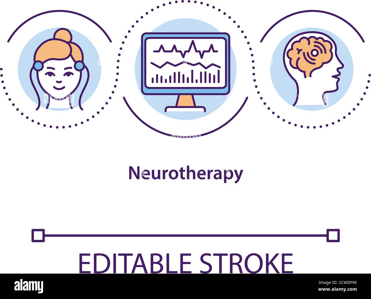Icône du concept de neurothérapie Illustration de Vecteur