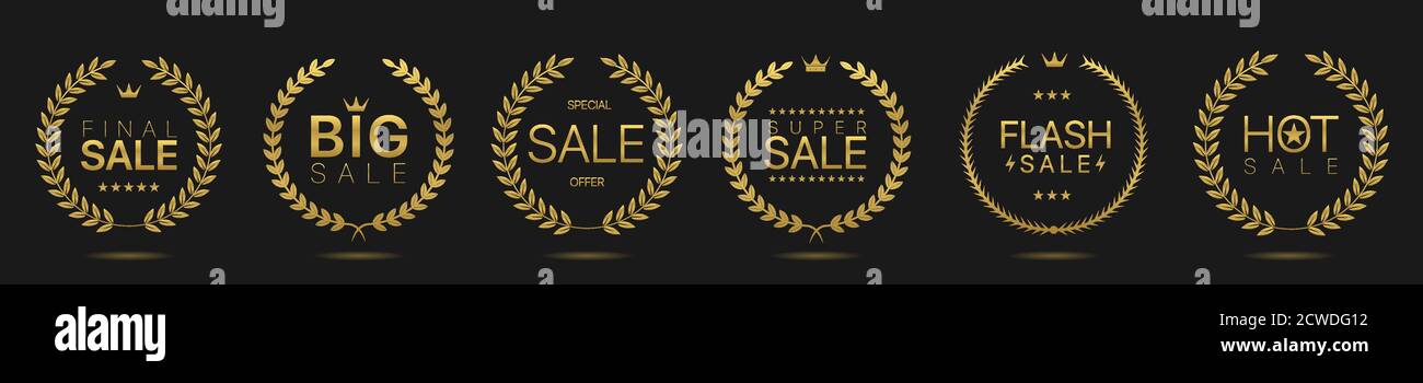 Les icônes de couronne d'or Illustration de Vecteur