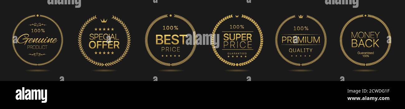 Les icônes de couronne d'or Illustration de Vecteur