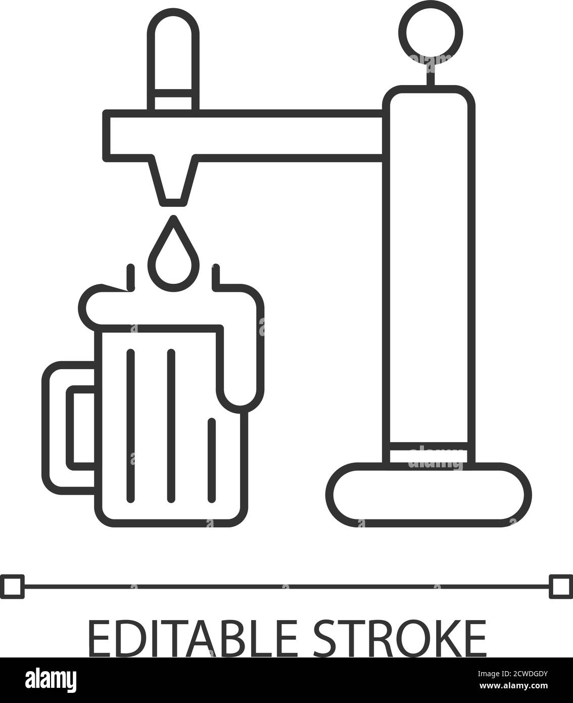 Icône linéaire Perfect Beer pixel Illustration de Vecteur