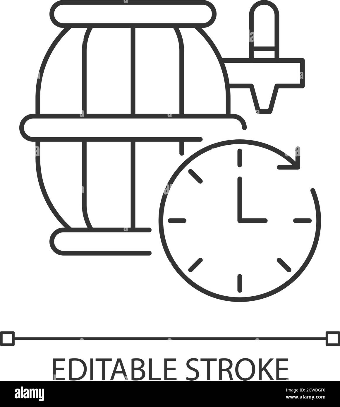 Icône linéaire « Barrel Aged Beer pixel Perfect » Illustration de Vecteur