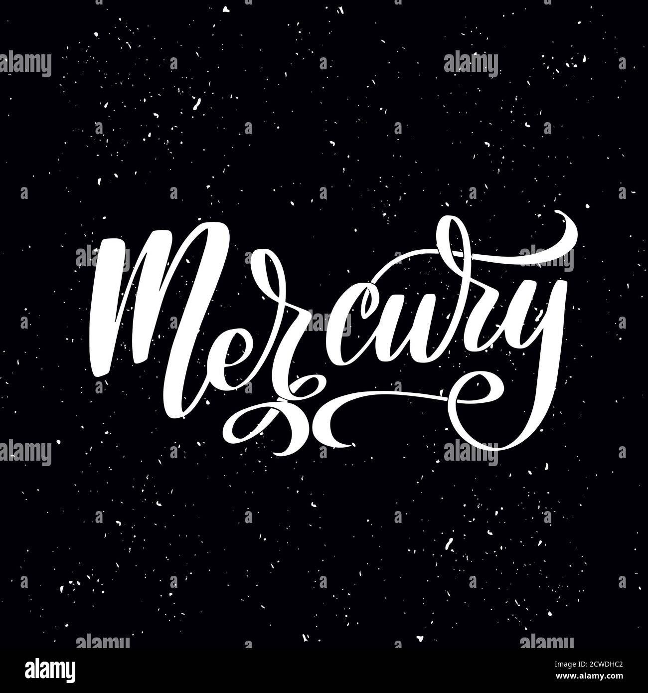 Mercure. Inscription isolée. Planet Mercury pour l'impression, manuel scolaire Illustration de Vecteur