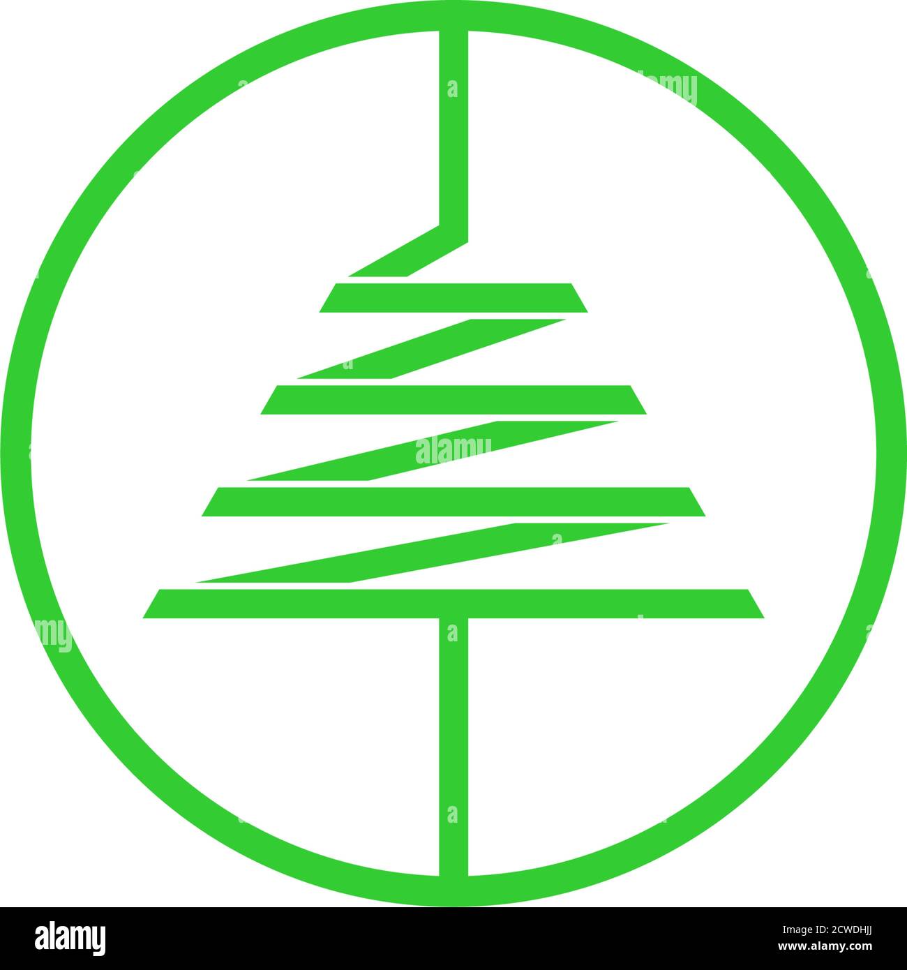ruban arbre rayures lignes art décoration géométrique logo vecteur Illustration de Vecteur