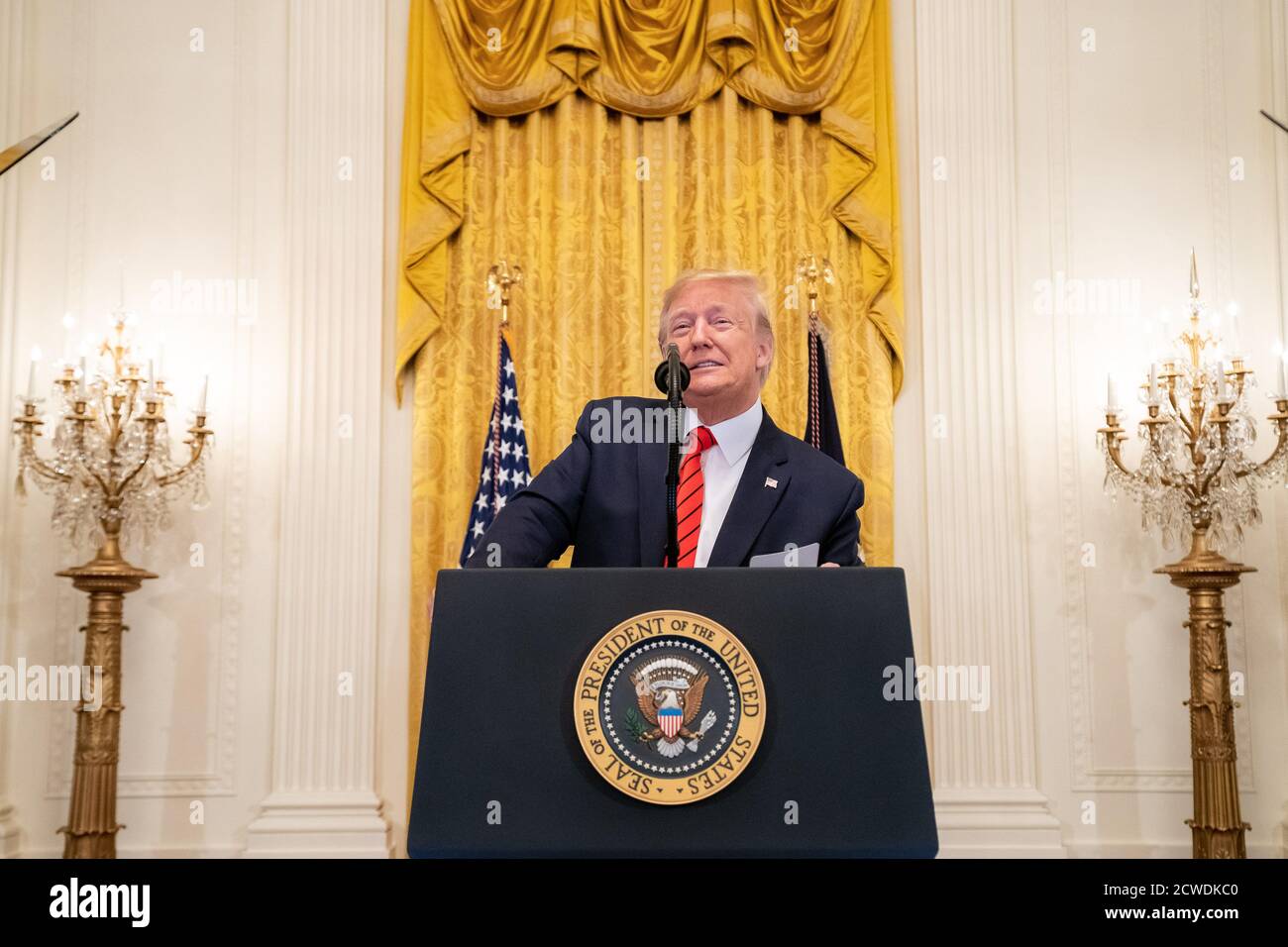 WASHINGTON DC, États-Unis - 27 février 2020 - le président Donald J Trump prononce une allocution lors d'une réception du mois de l'histoire de l'Amérique africaine le jeudi 27 février 20 Banque D'Images