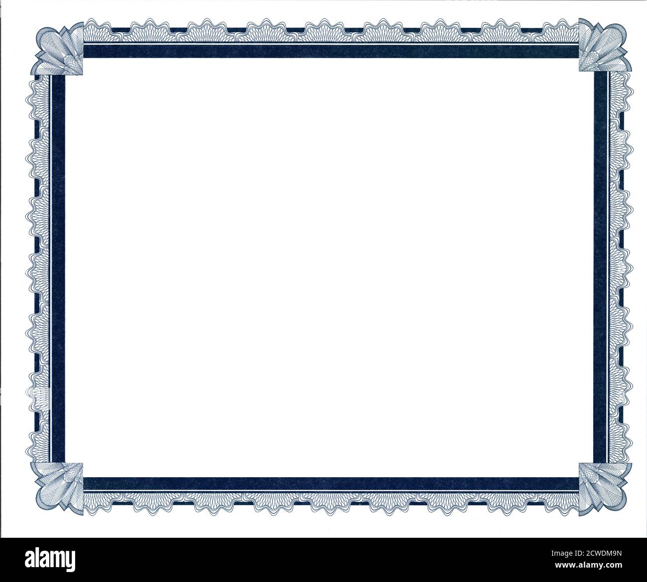 Bordure bleue du certificat vierge pour les Photo Stock Alamy