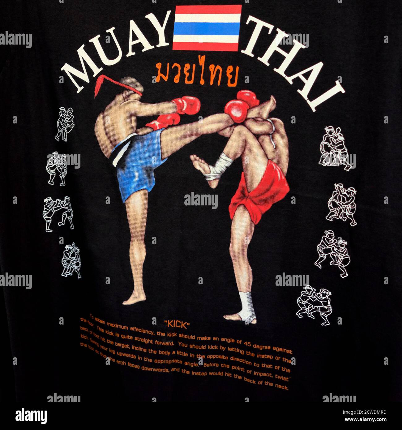 Imprimé Muay Thai T-shirt. Kick-boxing thaïlandais Banque D'Images