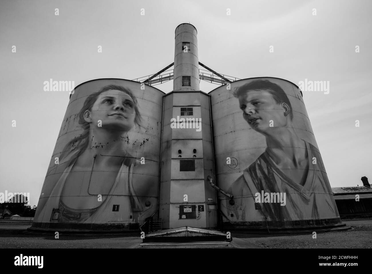 Silo Art Trail iat Rupanyup n Country Victoria, Australie Banque D'Images