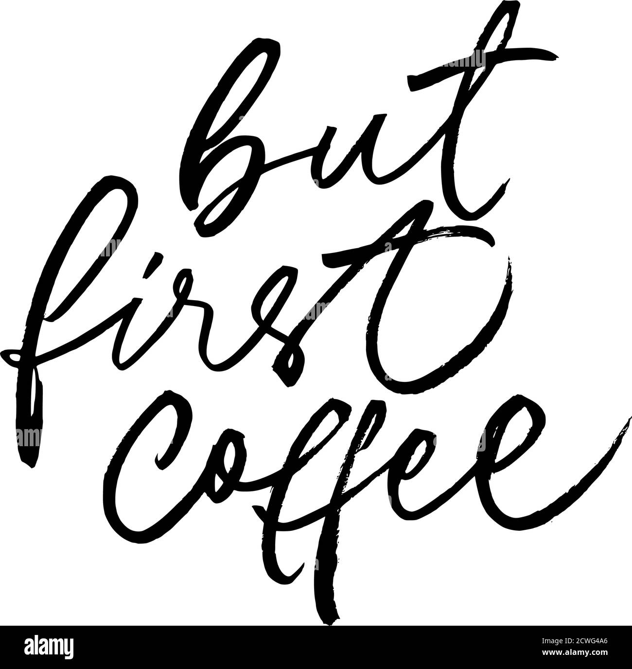 Mais le premier café moderne pinceau vecteur calligraphie. Illustration de Vecteur