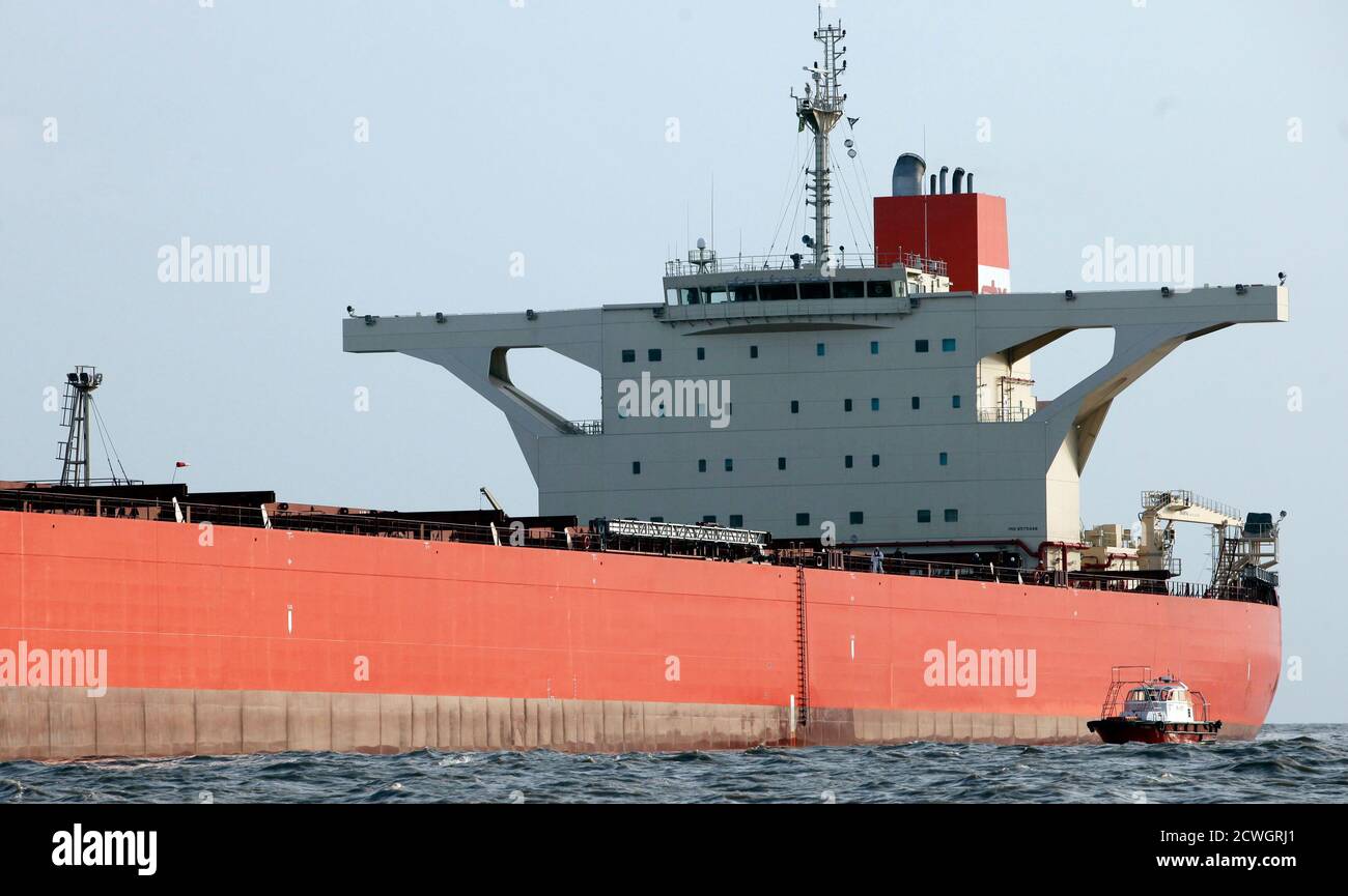The Vale Beijing, a 361-metre-long vessel, sits anchored at Sao Marcos Bay,  about 8 km (5 miles) from the coast, near the northern Brazilian city of  Sao Luis December 8, 2011. The