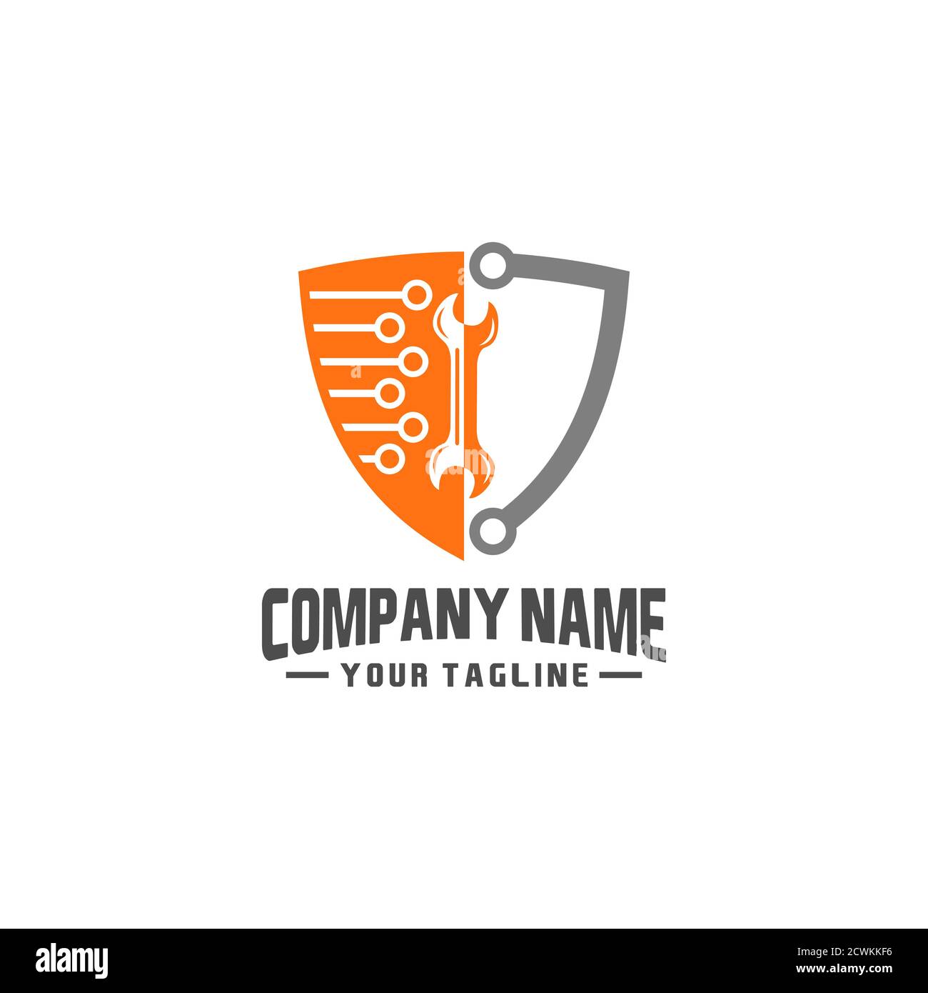 Conception du modèle de logo Shield Repair. Creative Vector Emblem, pour Icon ou Design concept. Illustration de Vecteur