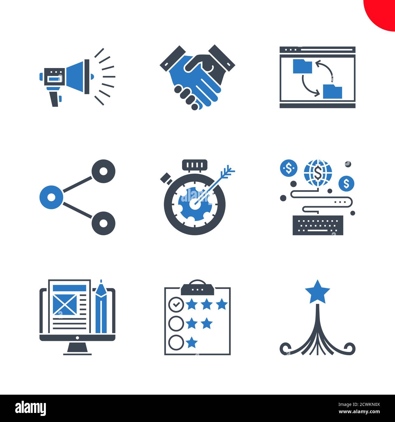 Jeu d'icônes SEO et d'opimisation Web Illustration de Vecteur