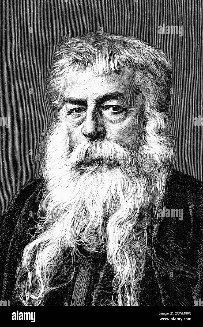 Jean-Louis-Ernest Maissonier, peintre et sculpteur français. 1815-1891. Illustration ancienne. 1891. Banque D'Images