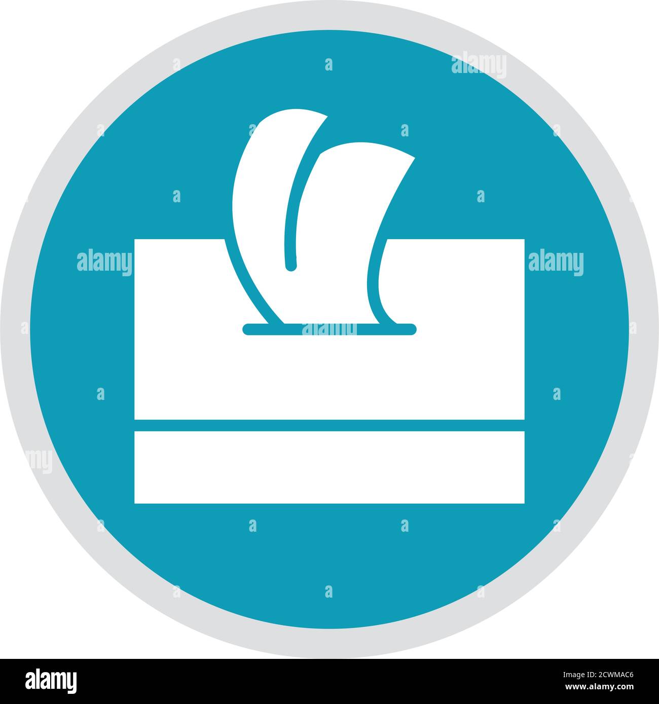 papier de soie dans une boîte hygiène propre, silhouette bleue icône illustration vectorielle Illustration de Vecteur