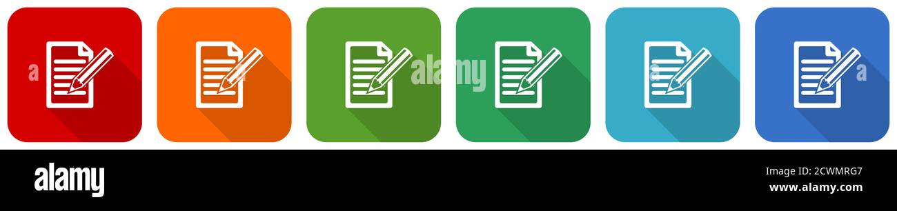 Abonnez-vous jeu d'icônes, illustration vectorielle de conception plate dans 6 options de couleurs pour webdesign et applications mobiles Illustration de Vecteur