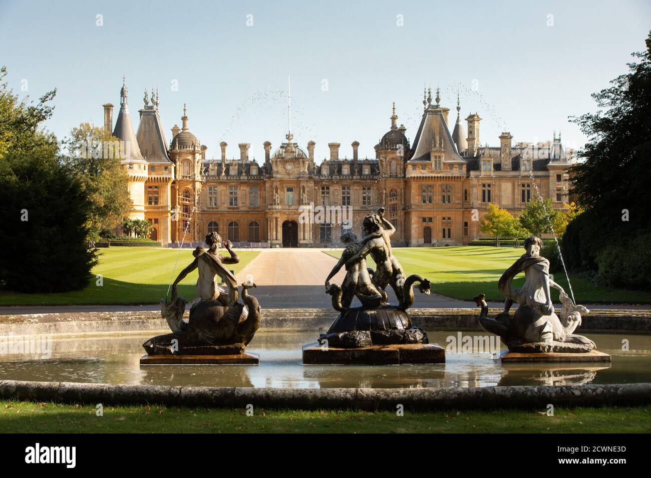 Waddesden Manor, demeure ancestrale à Aylesbury, Buckinghamshire, Royaume-Uni Banque D'Images