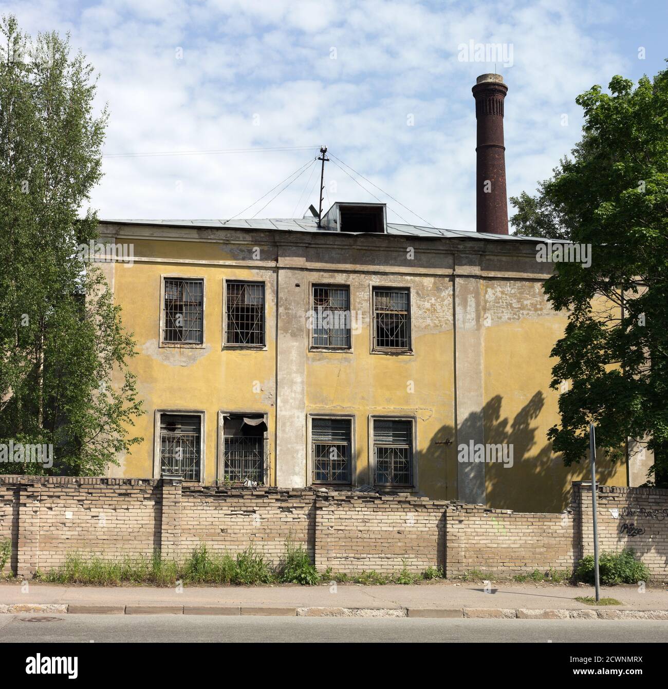Le bâtiment de l'hôpital psychiatrique de Panteleimonovskaya avant la rénovation vue de la rue Afonskaya, Saint-Pétersbourg, Russie Banque D'Images