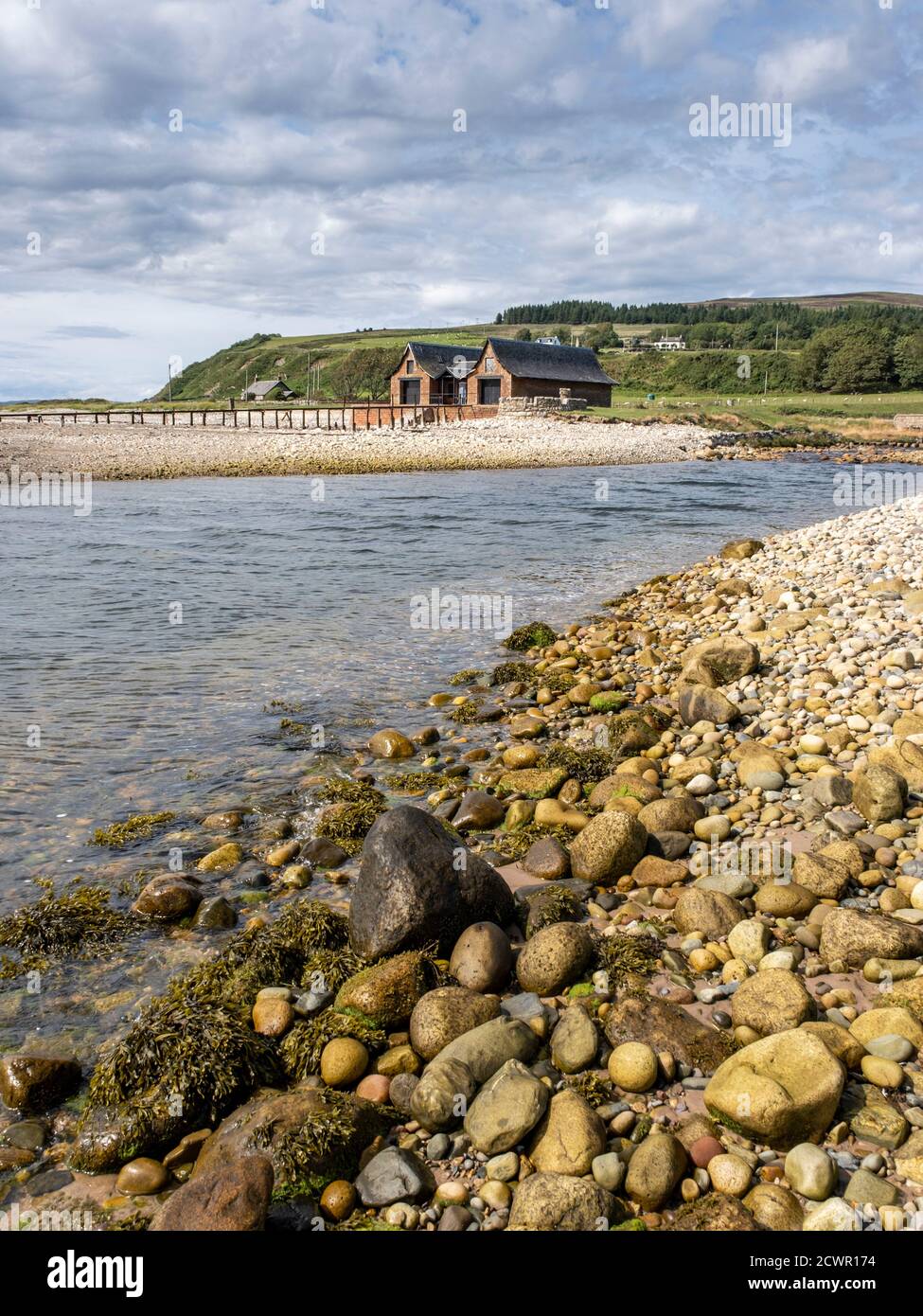 Dougarie Estate Boathouse, île d'Arran, Écosse, Royaume-Uni Banque D'Images
