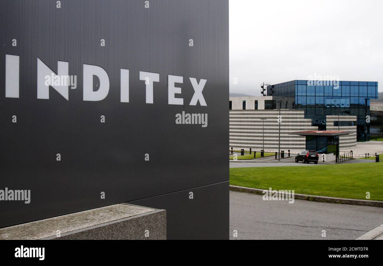 The entrance of the Zara factory, the headquarters of Inditex group, is  seen in Arteixo, northern Spain, July 15, 2011. The green, rainy region of  Galicia in northwest Spain is best-known as