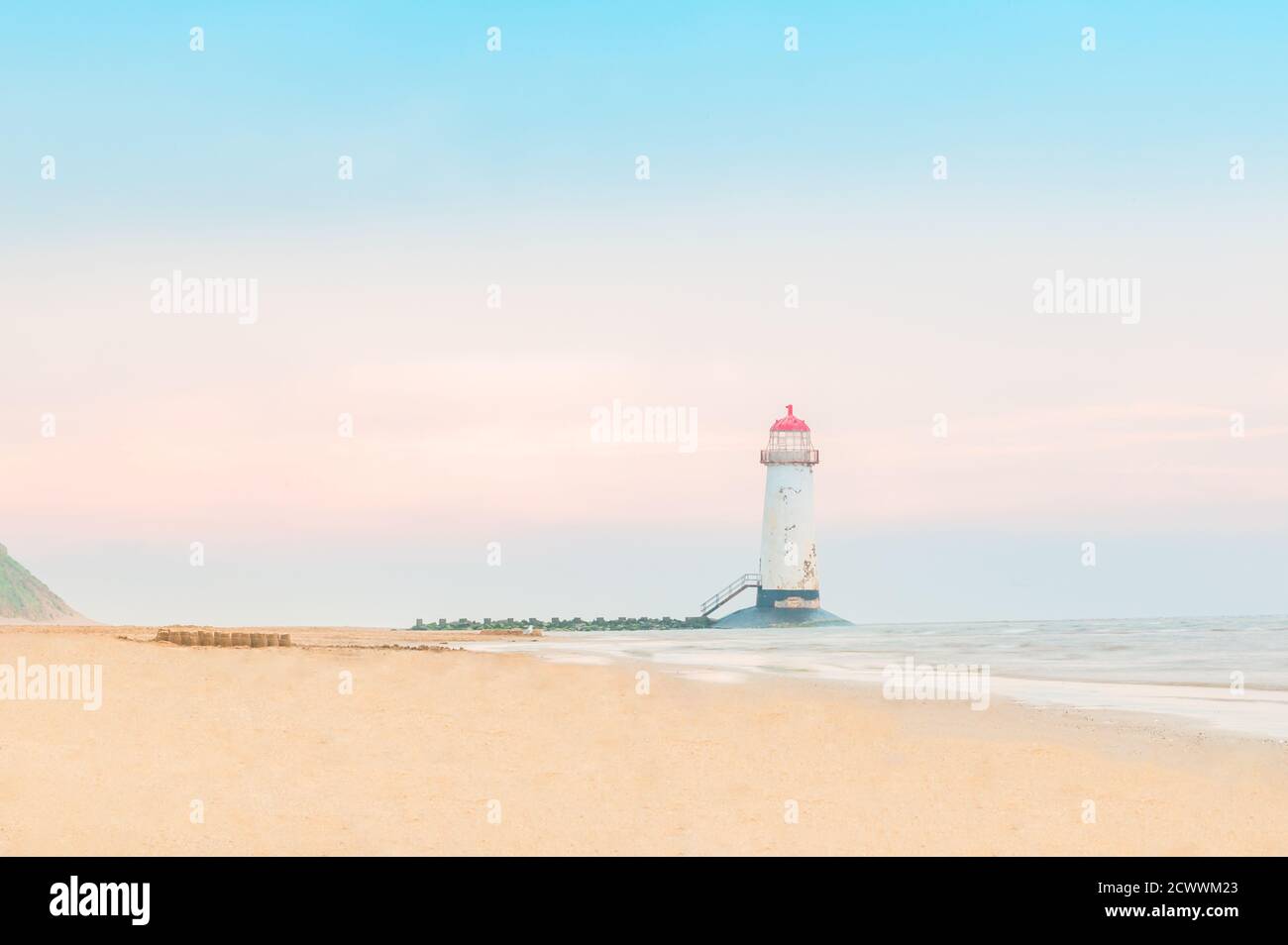 Le phare d'Ayr ou le phare de Talacre Banque D'Images