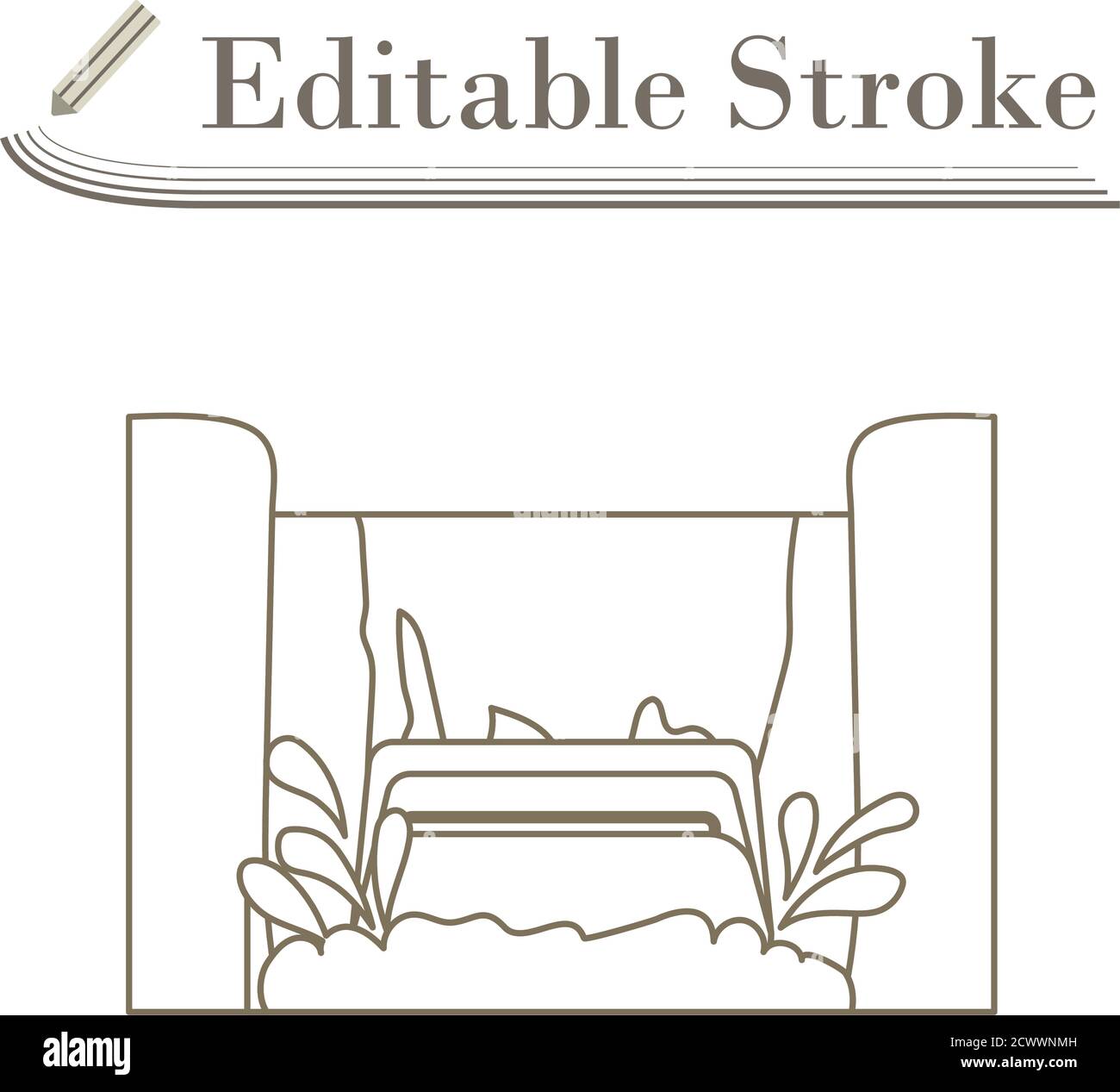 Icône bateau. Dessin simple de contour modifiable. Illustration vectorielle. Illustration de Vecteur