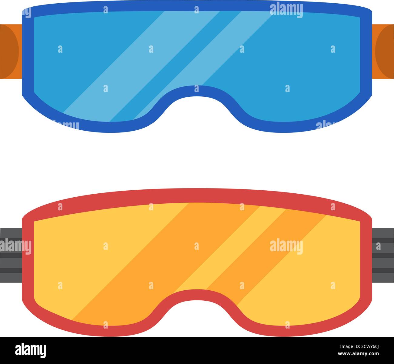 Équipements sportifs. Lunettes de ski pour snowboard. Vêtements pour sports d'hiver. Illustration de Vecteur