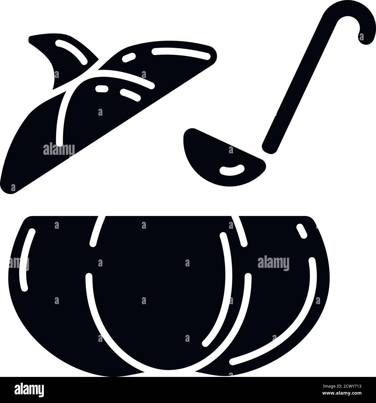 Icône de glyphe noir de soupe de potiron Illustration de Vecteur