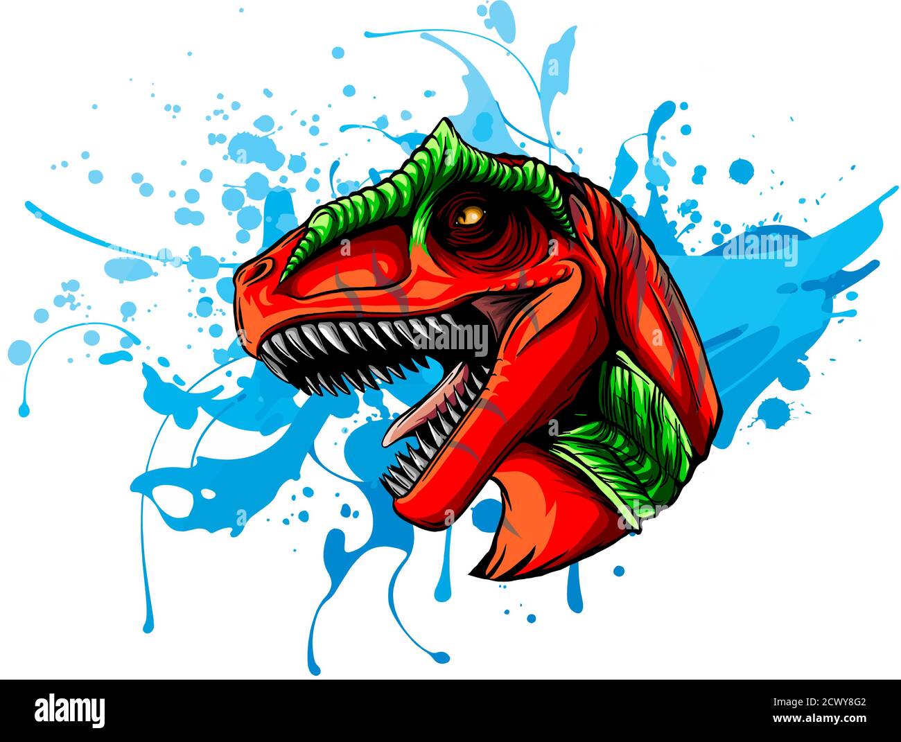 dessin de la tête de dinosaure dessin de couleur vectorielle d'un cuir brun Illustration de Vecteur