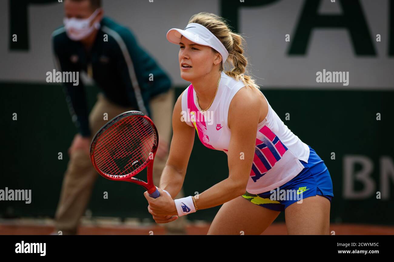 Paris, France. 30 septembre 2020. Eugenie Bouchard du Canada en action lors de la deuxième manche du tournoi de tennis Roland Garros 2020, Grand Chelem, le 30 septembre 2020 au stade Roland Garros à Paris, France - photo Rob Prange / Espagne DPPI / DPPI crédit: LM/DPPI/Rob Prange/Alay Live News Banque D'Images