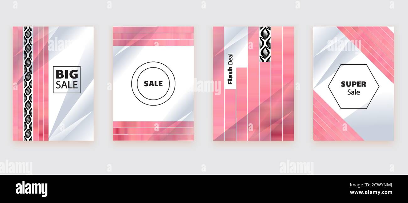 Banderoles abstraites corail d'affaires. Conception de médias sociaux. Vecteur de modèle. Mosaïque abstraite et formes texturées Illustration de Vecteur