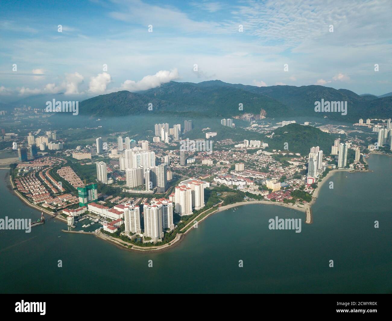 George Town, Penang/Malaysia - Mai 21 2019: Vue aérienne Tanjung Tokong paysage urbain jour ensoleillé. Banque D'Images