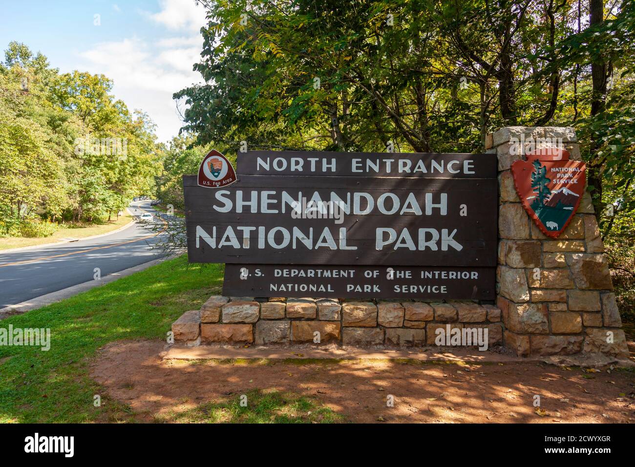 Shenandoah Valley, va, Etats-Unis 09/27/2020: Entrée nord du parc national de Shenandoah, une destination d'escapade populaire près de la zone métropolitaine de DC. Il est m Banque D'Images