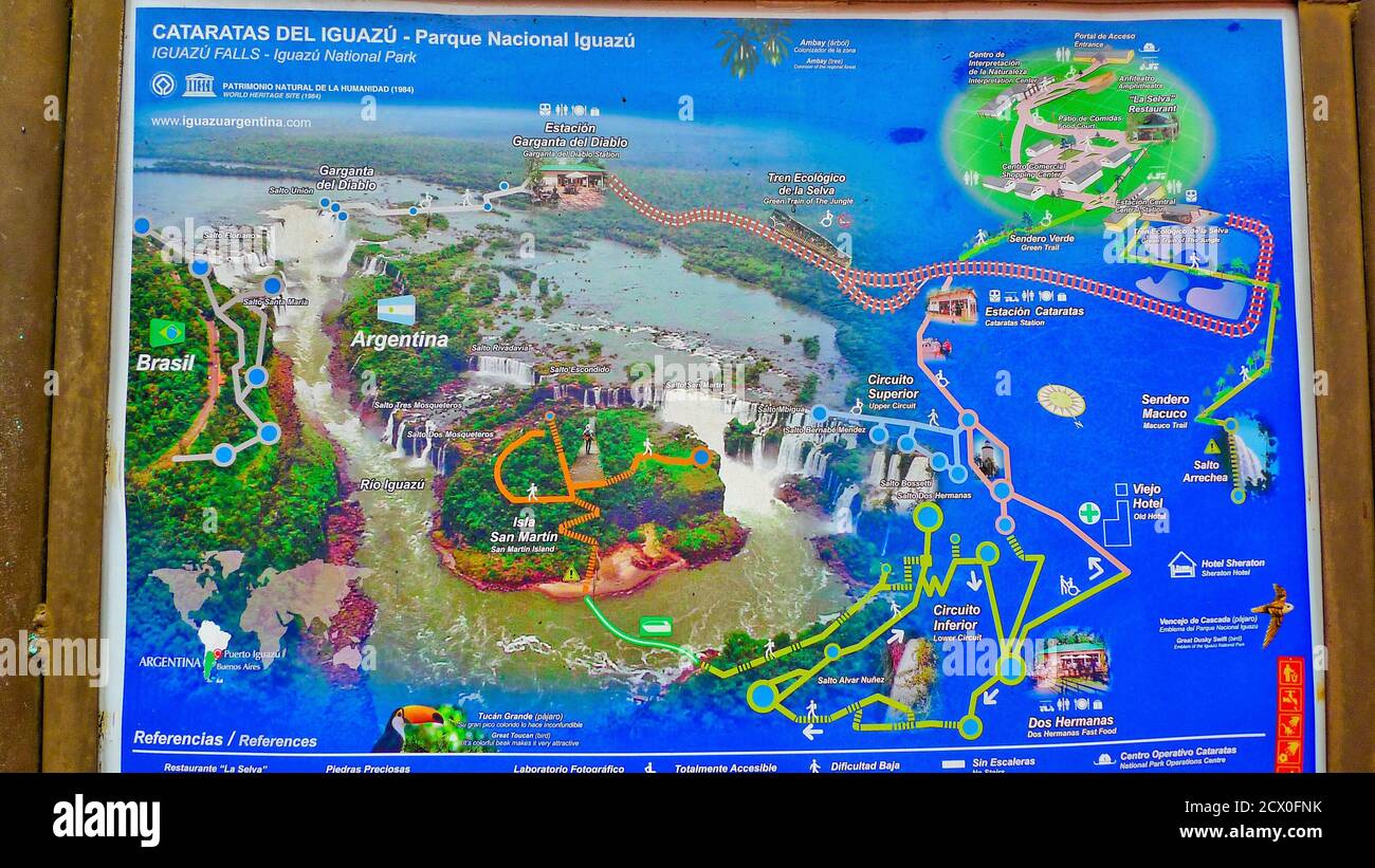 Carte des chutes du parc Banque de photographies et d’images à haute ...