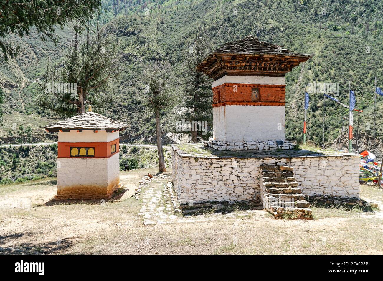 Tachogang Lhakhang à Paro, Bhoutan Banque D'Images
