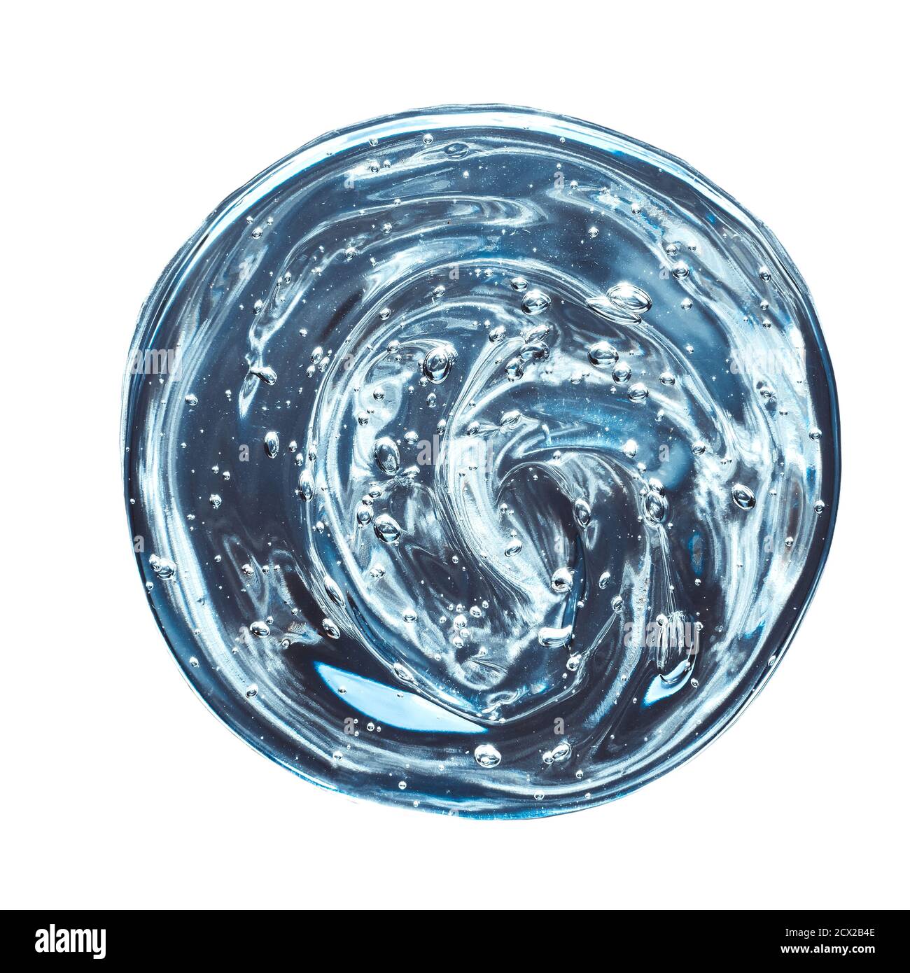 Masque cosmétique, crème transparente gel liquide texture de sérum avec micro bulles Banque D'Images