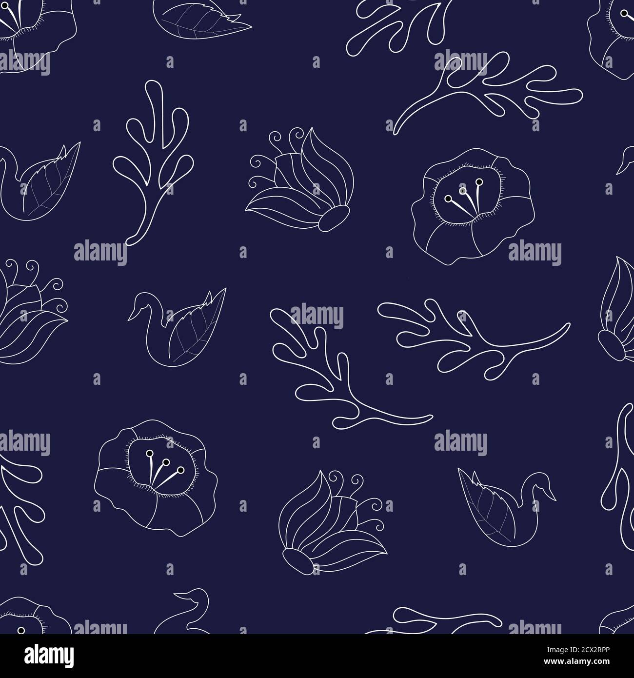 motif fleuri et sans coutures oie Illustration de Vecteur