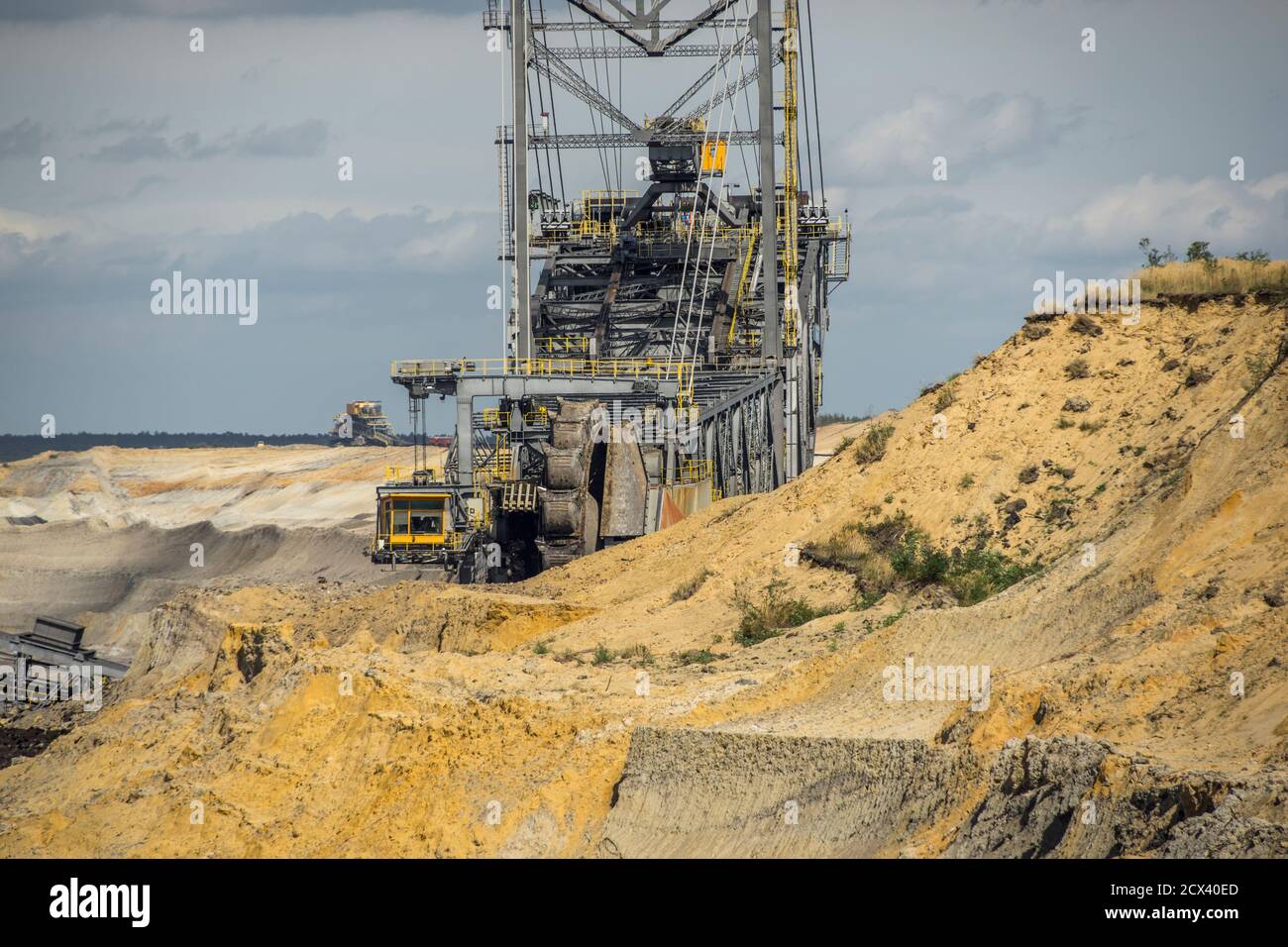 Machines minières de la mine à ciel ouvert Welzow-Süd de Lusatia, Allemagne 2020. Banque D'Images