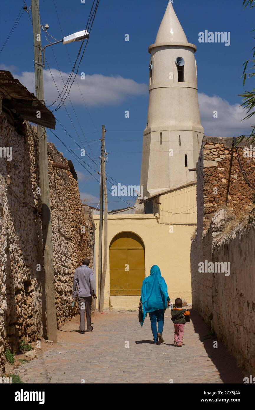 Mosquée de Jamia. La vieille ville de Harar compte 110 mosquées. Harar, Éthiopie Banque D'Images