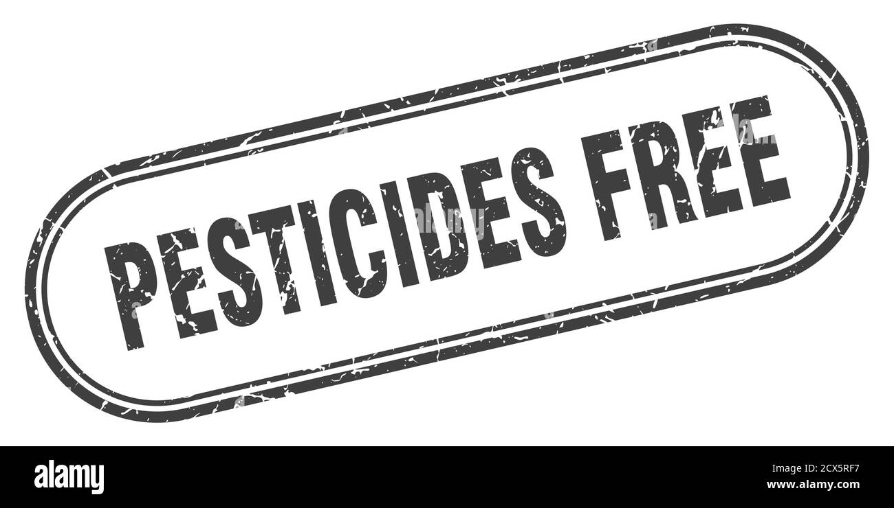 timbre sans pesticides. signe de grunge arrondi sur fond blanc Illustration de Vecteur