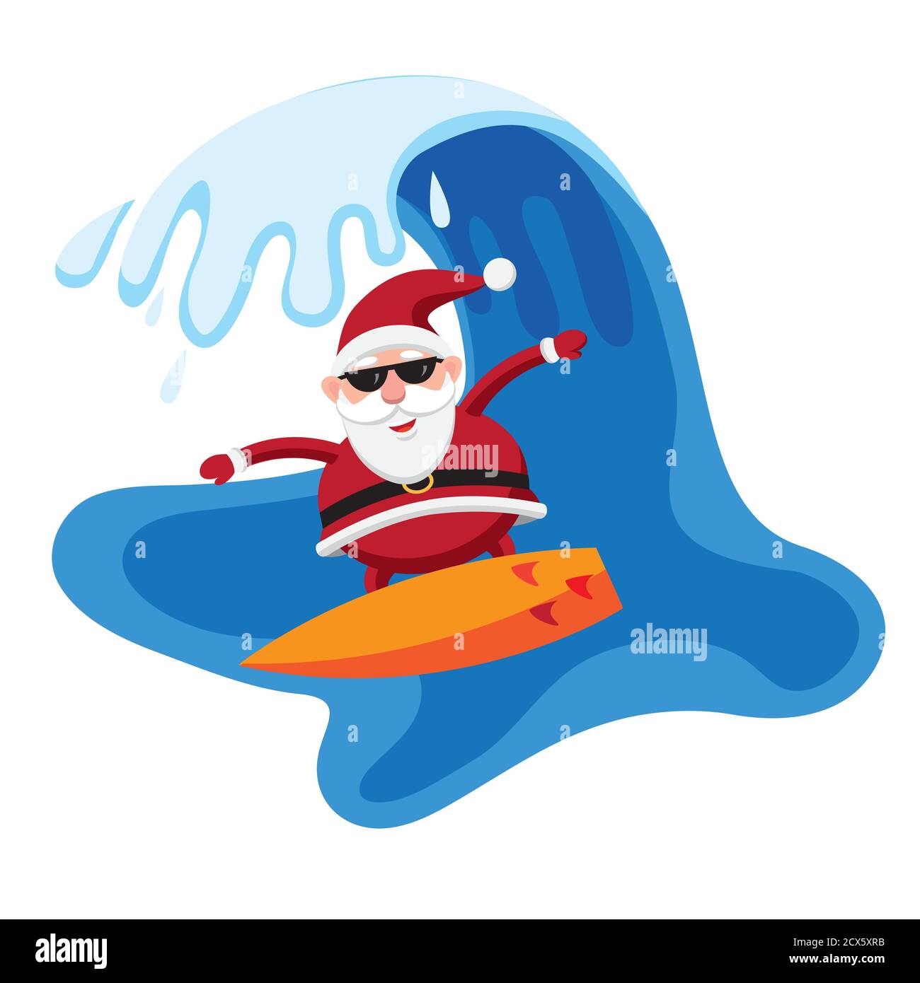 Surf sur le Père Noël Illustration de Vecteur