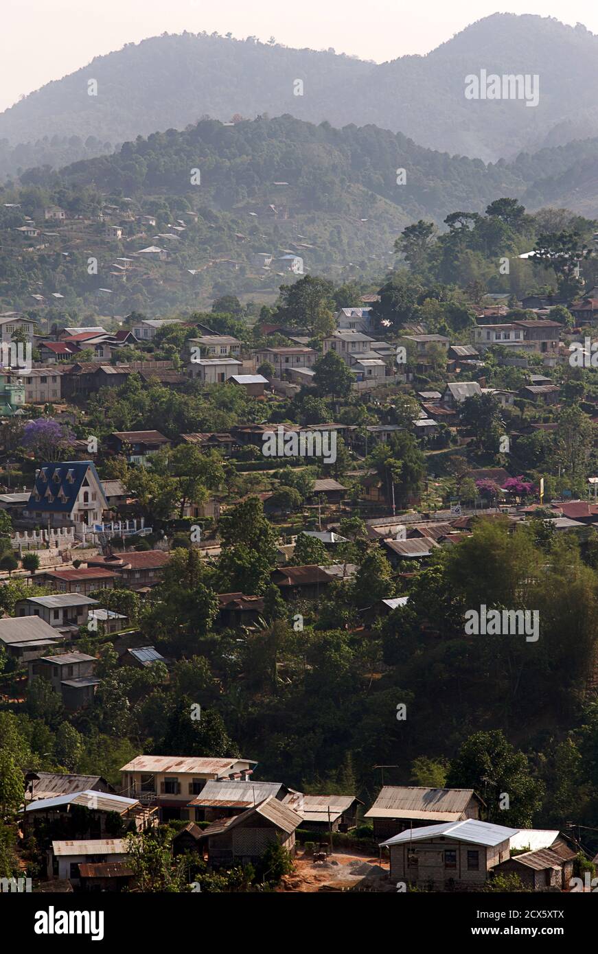Périphérie de la ville de Kalaw, Birmanie. Myanmar Banque D'Images