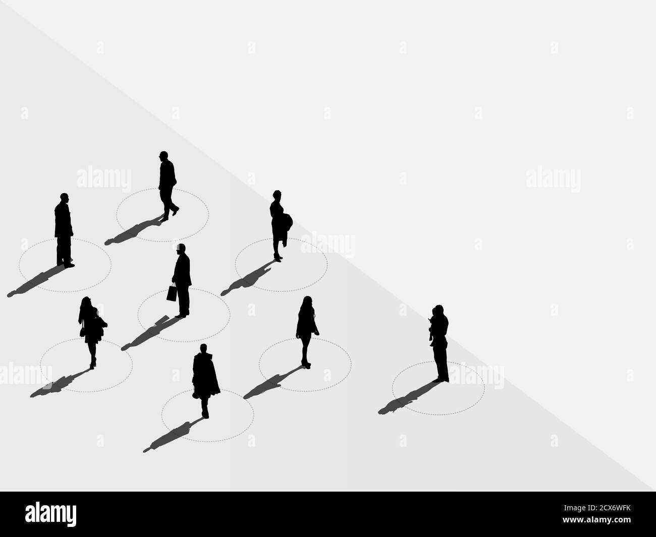 Illustration de la distance sociale pour prévenir le coronavirus Covid-19 Illustration de Vecteur