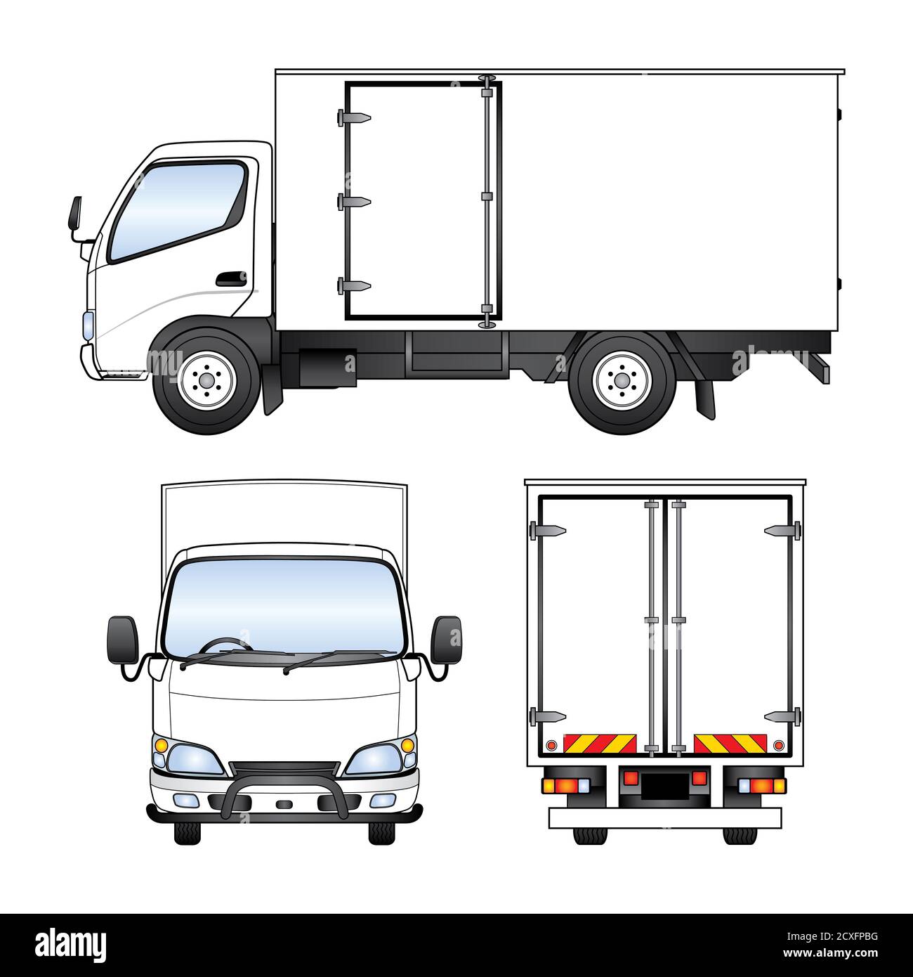 Illustration vectorielle petit camion sur fond blanc Banque D'Images