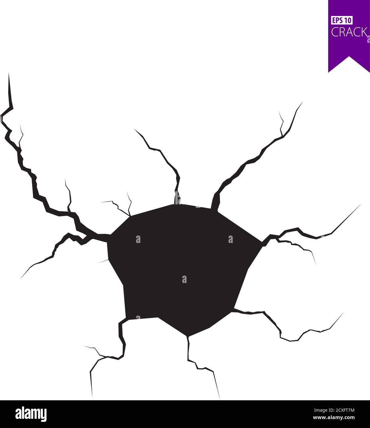 Fissures de masse. Tremblement de terre et fissures de terre, effet de trou, craquelure et texture de mur endommagée. Les illustrations vectorielles peuvent être utilisées pour les sujets tremblement de terre, accident, destruction Illustration de Vecteur