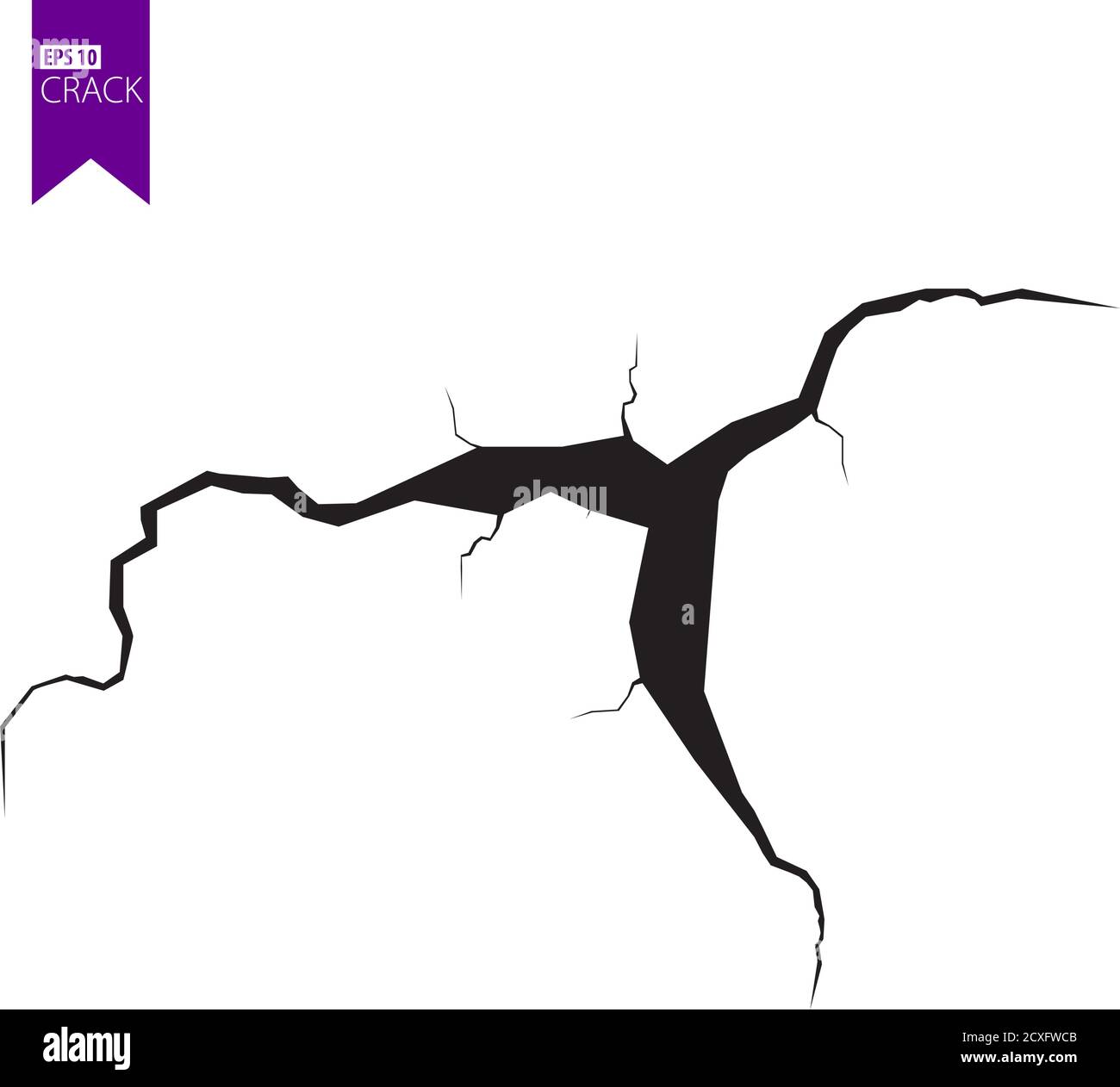Fissures de masse. Tremblement de terre et fissures de terre, effet de trou, craquelure et texture de mur endommagée. Les illustrations vectorielles peuvent être utilisées pour les sujets tremblement de terre, accident, destruction Illustration de Vecteur