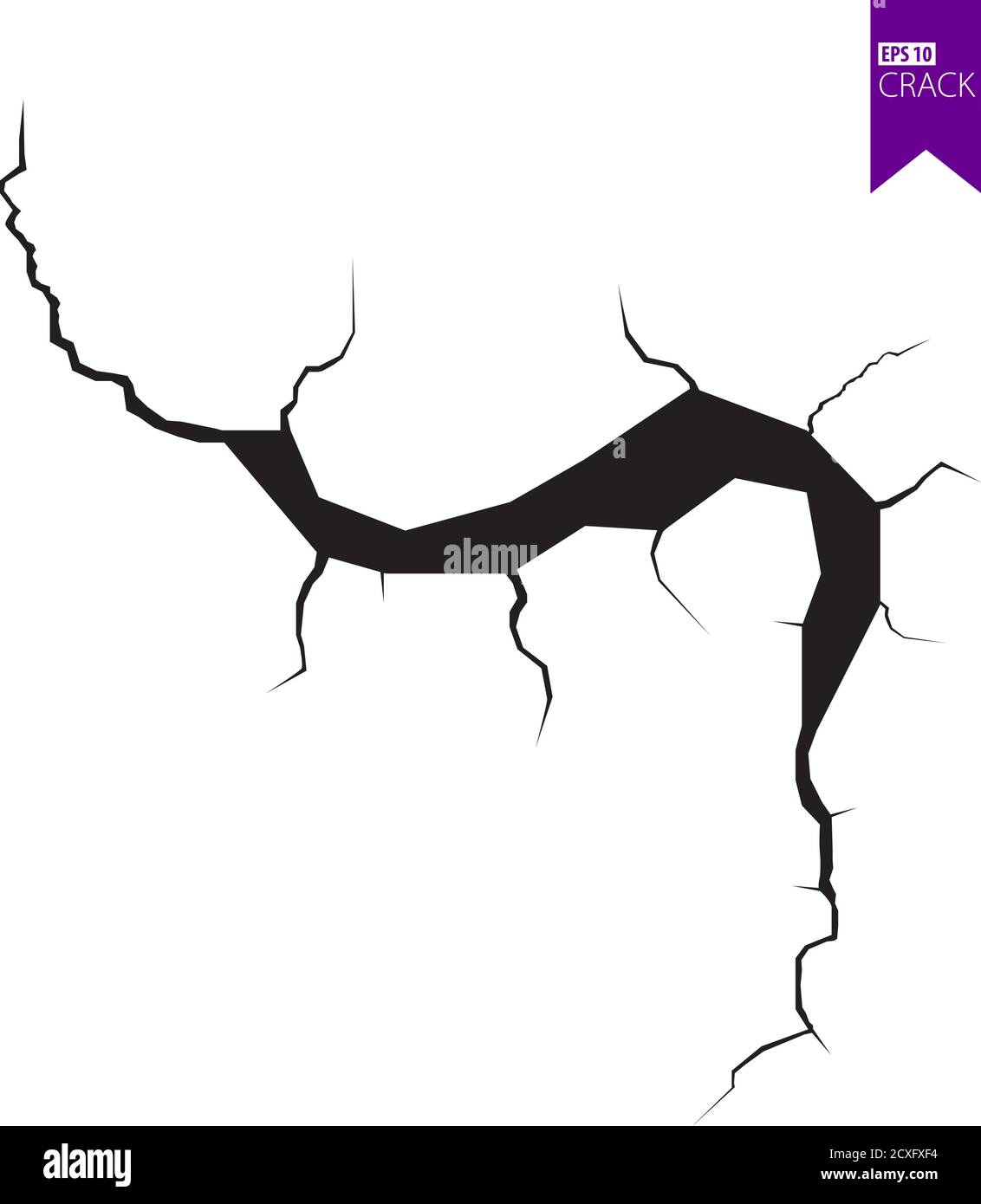 Fissures de masse. Tremblement de terre et fissures de terre, effet de trou, craquelure et texture de mur endommagée. Les illustrations vectorielles peuvent être utilisées pour les sujets tremblement de terre, accident, destruction Illustration de Vecteur