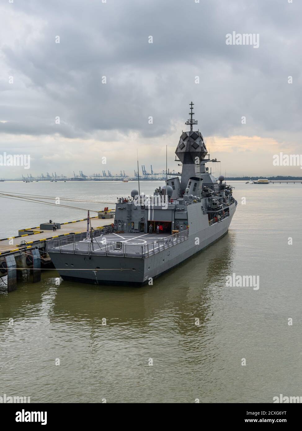 Kuala Lumpur, Malaisie - 2 décembre 2019 : frégate HMAS Arunta de la Marine royale australienne amarrée à Port Klang près de Kuala Lumpur, Malaisie, Asie in Banque D'Images