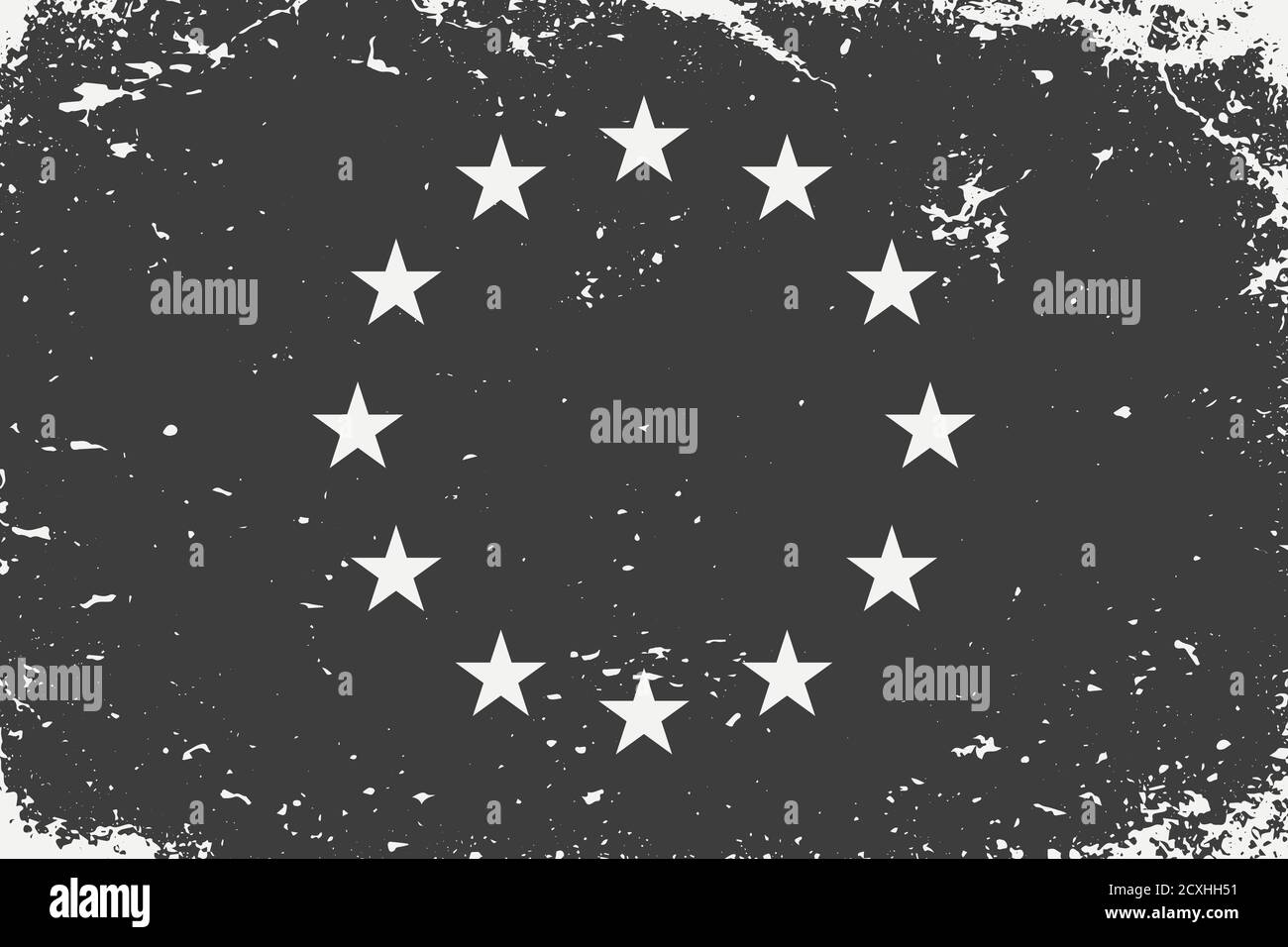 Grunge style drapeau noir et blanc de l'Union européenne. Ancien millésime b Illustration de Vecteur