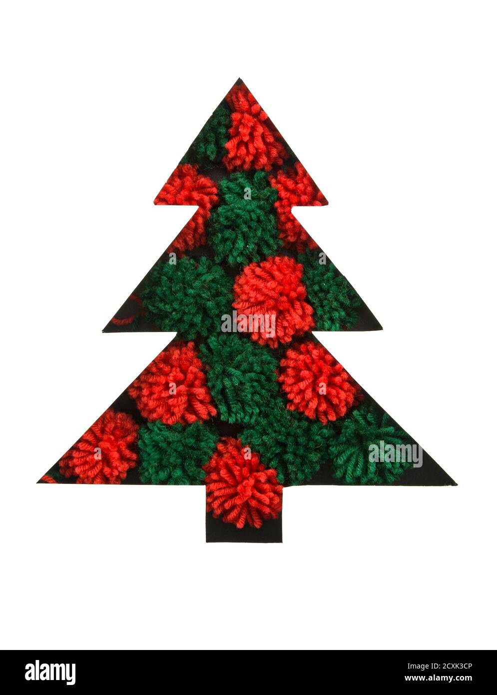 Pompons Rouges Et Verts En Papier Coupe En Forme De Sapin Pour Carte De Noel Ou Fond De Nouvel An Tricotage Accueil Pour Les Necessiteux Photo Stock Alamy